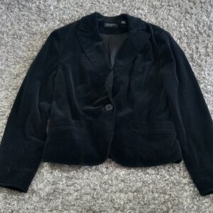 Context Women's Black Velvet Blazer Size 14 Pettite